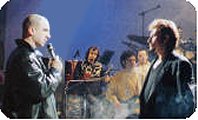 eric Cantona with Johnny Hallyday in Enfoires en Coeur
