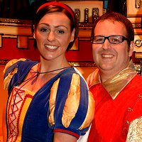 Suranne and Justin performing together in Snow White at the Opera House