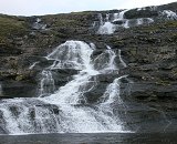 Waterfall on the way to the village Kaldbak