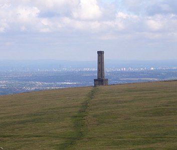 The Peel Monument looking south towards Bury
