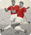 Ronnie Cope and Bill Foulkes wearing the 1959-60 Manchester United kit