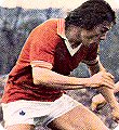 Stuart Pearson wears the 1975 Manchester United Admiral kit