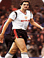 Graeme Hogg models the 1984 Manchester United away kit