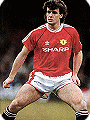 Mark Hughes wearing the 1990 Manchester United home shirt