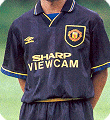 the classic 1993 Manchester United black away kit