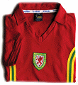 the Wales football kit of the 1970's and 80's worn by Mikey Thomas and Mark Hughes